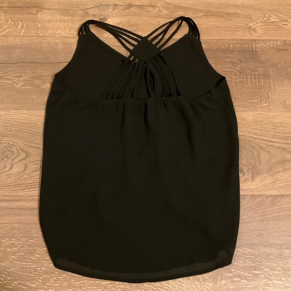 Women’s Califonnia Vintage black chiffon Tank with strappy back, S - Picture 2 of 5
